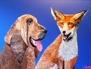 Dog and Fox painting